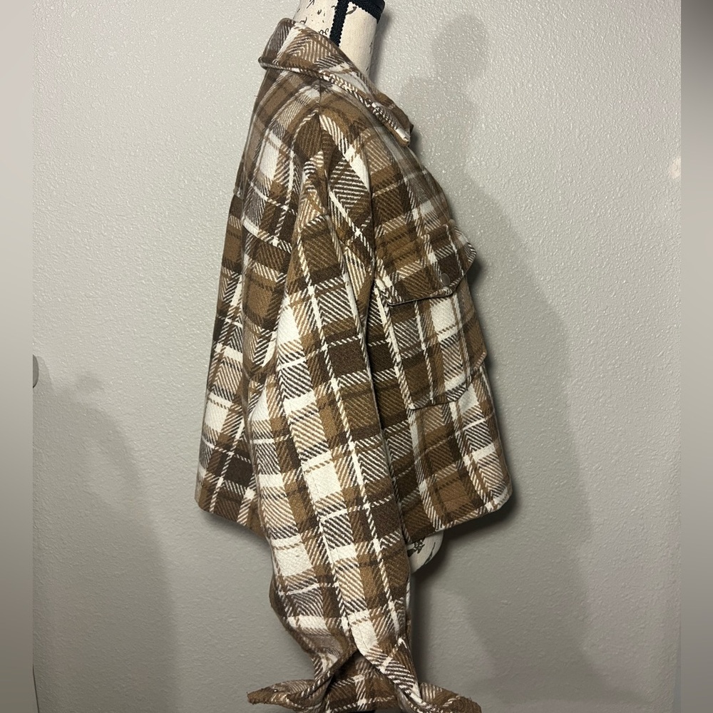 Hyfve small Thick Flannel Jacket/ Shacket: Brown, Tan